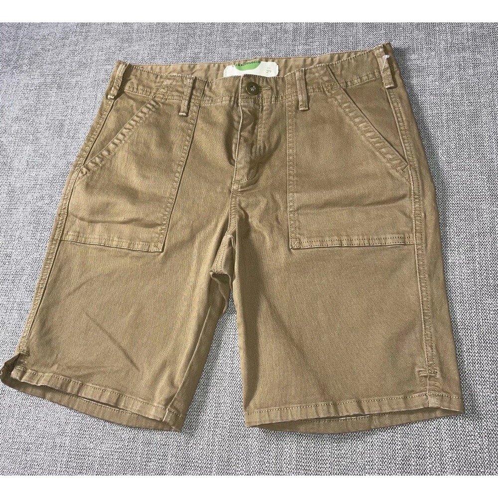 Anthropologie Chino Shorts Womens 29 Beige Flat Front Hiking Outdoor Casual